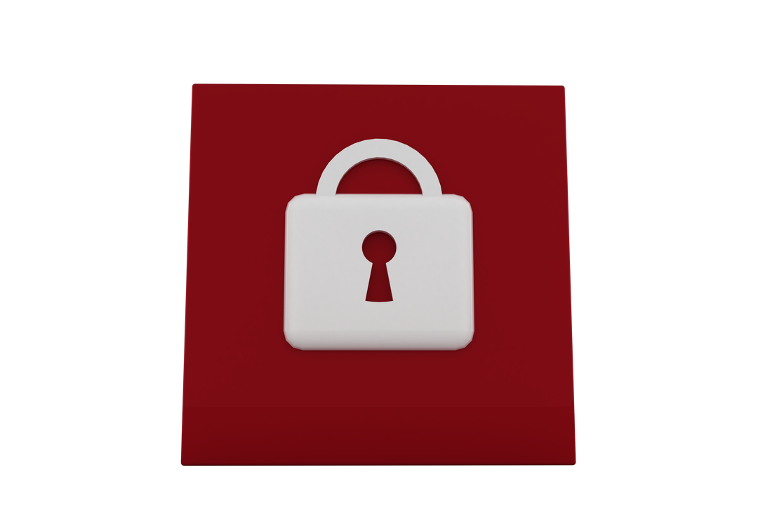 Digital Illustration of White Padlock on Red Square, Transparent Background - Download Free Stock Images Pikwizard.com