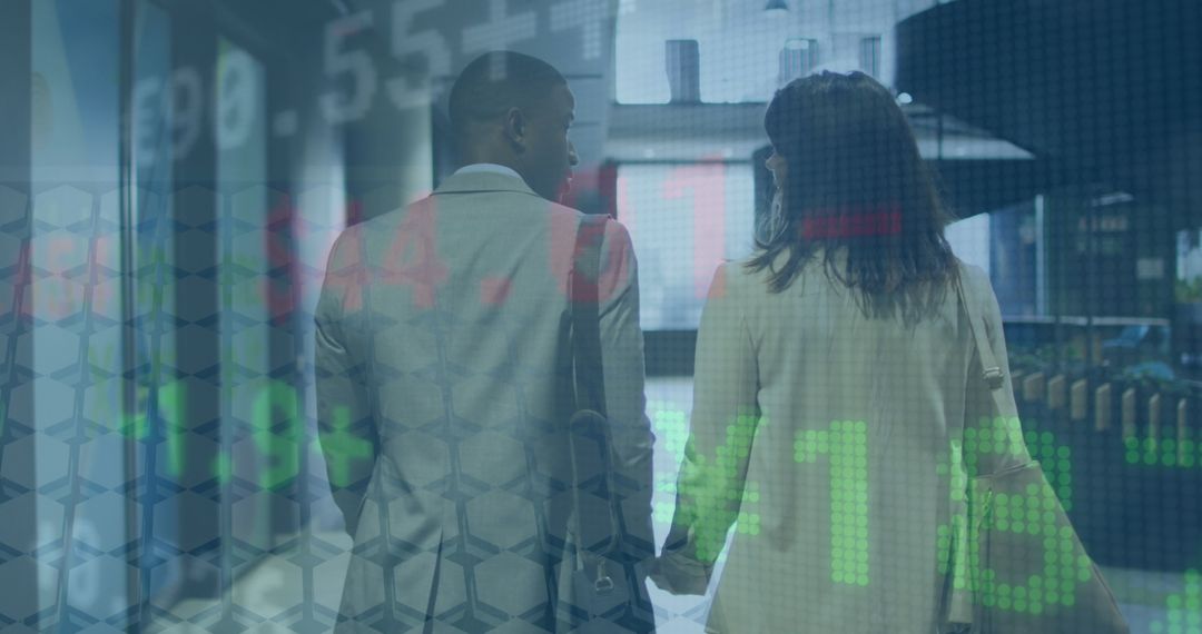 Professional Couple Discussing Business in Financial Environment