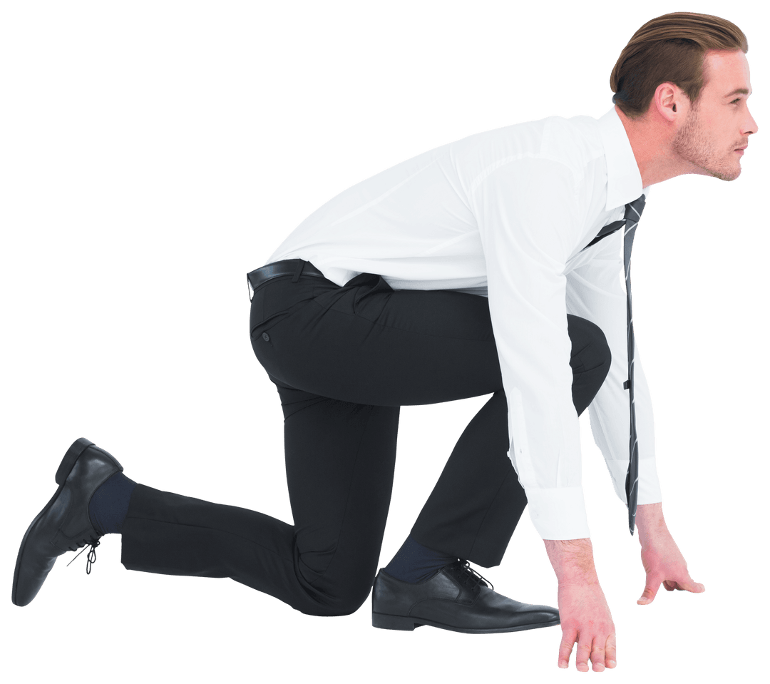 Transparent Businessman Ready to Launch