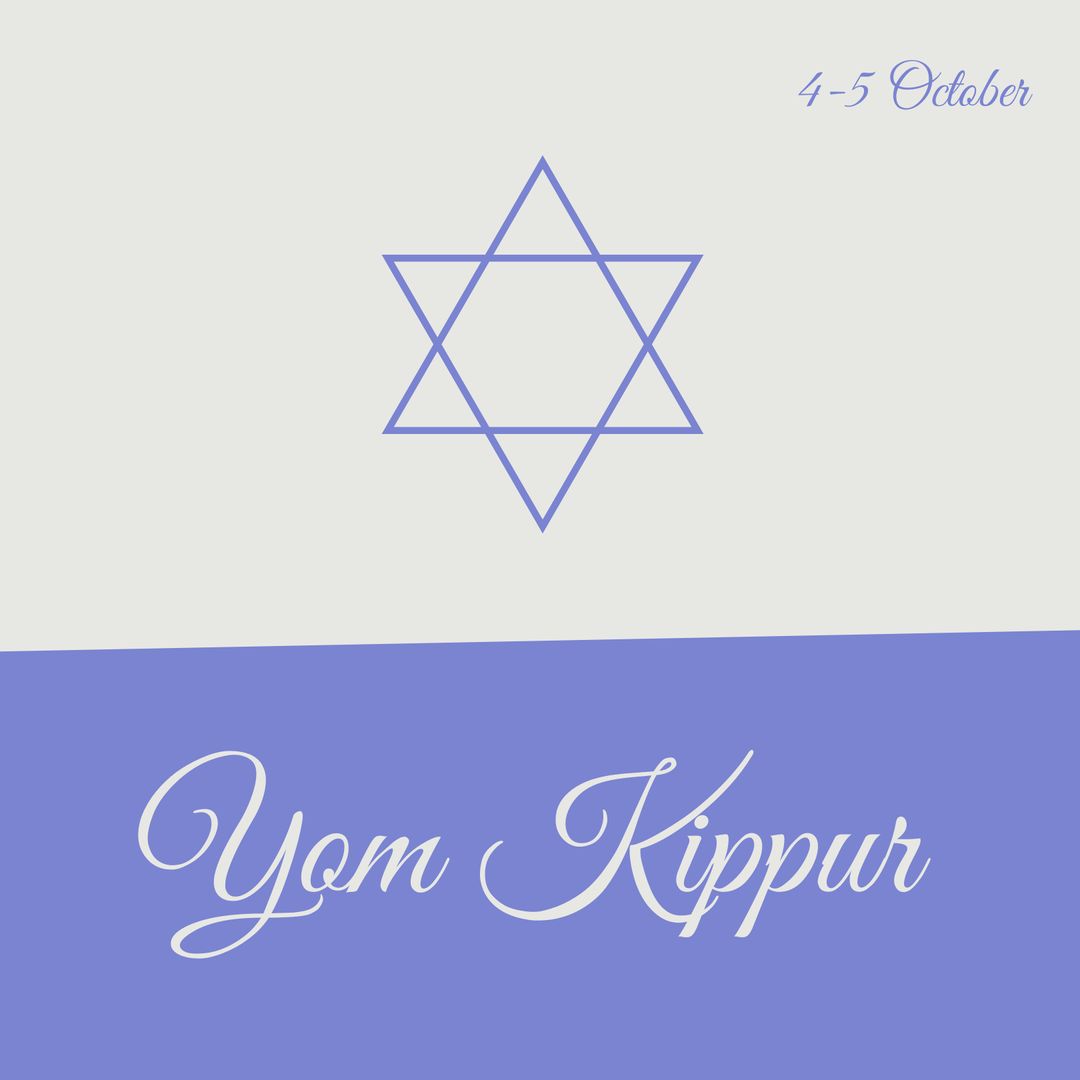 Yom Kippur Greeting Card with Star of David and Dates - Download Free Stock Templates Pikwizard.com