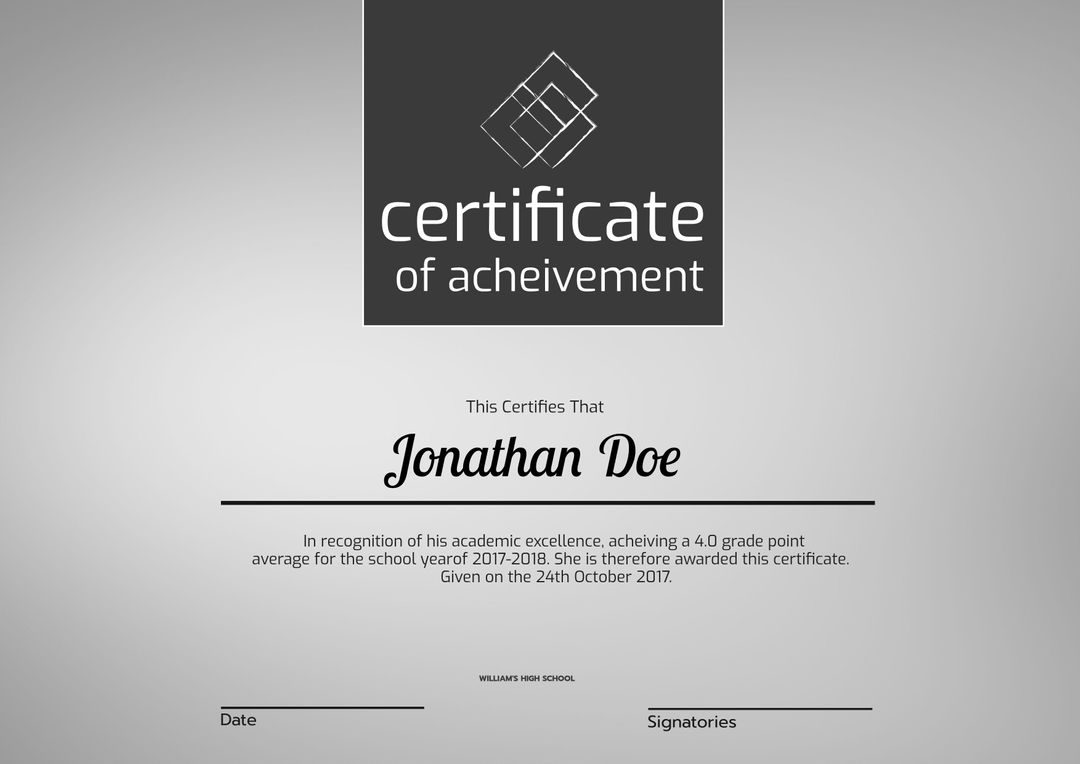 Modern Certificate of Achievement Template for Academic and Employee Awards - Download Free Stock Templates Pikwizard.com