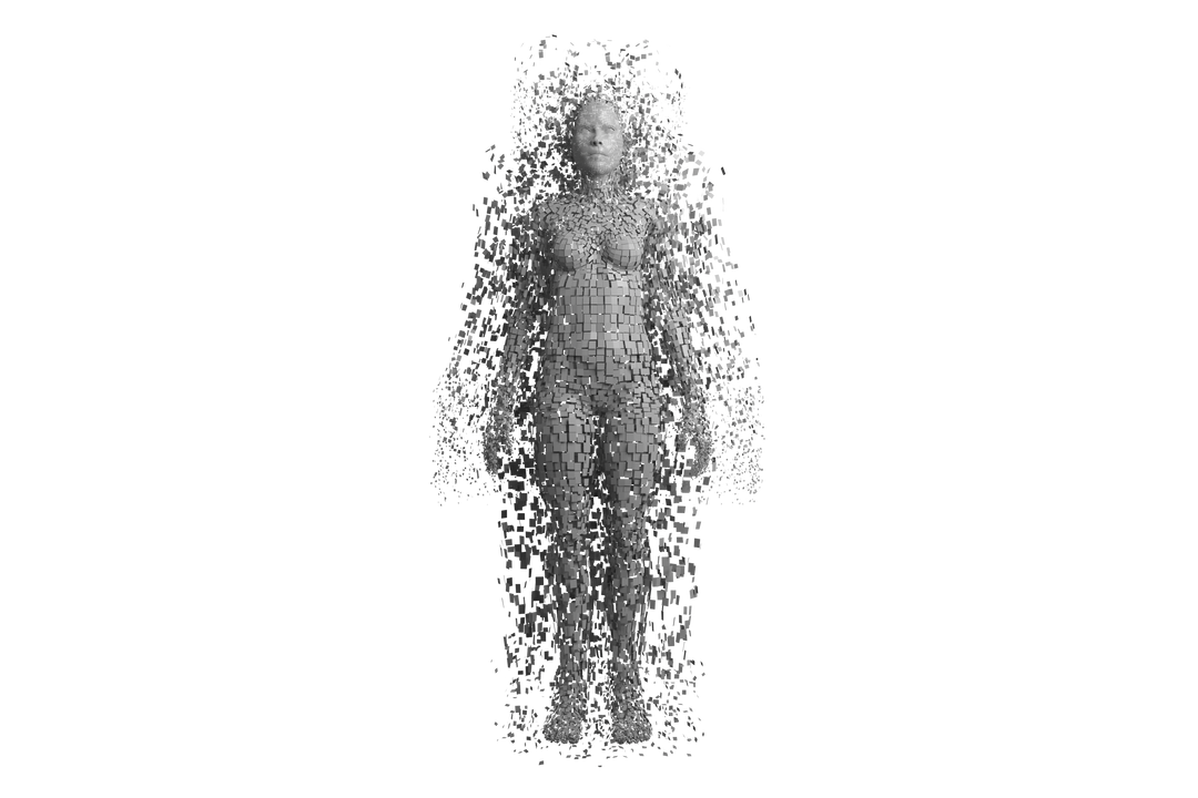 Digital Composite of Transparent Pixelated 3D Woman - Download Free Stock Images Pikwizard.com