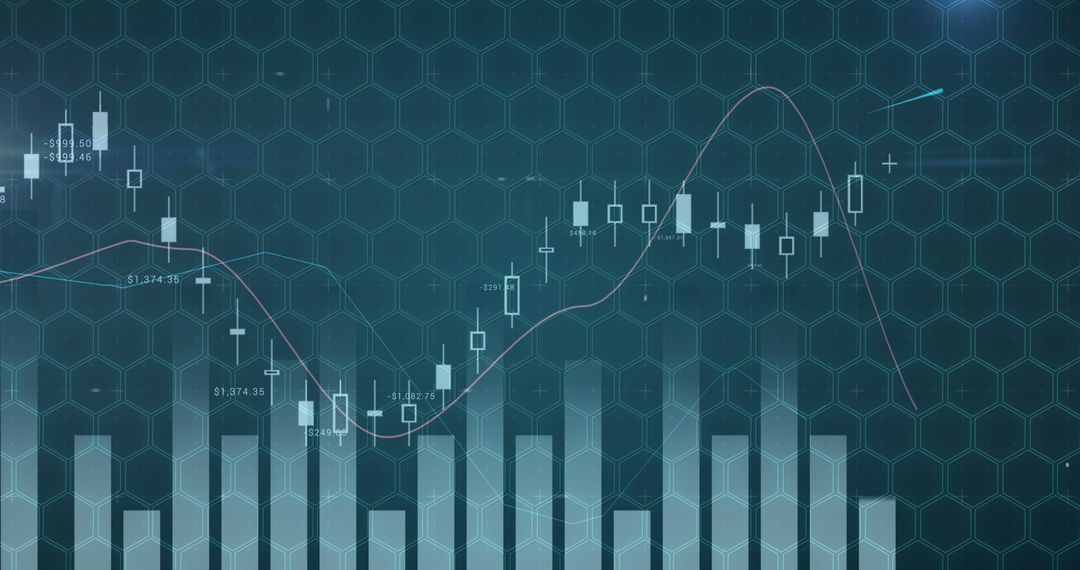 Futuristic Financial Data Analytics with Bar Chart Background