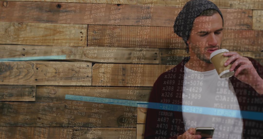 Entrepreneur Analyzing Financial Data Using Smartphone