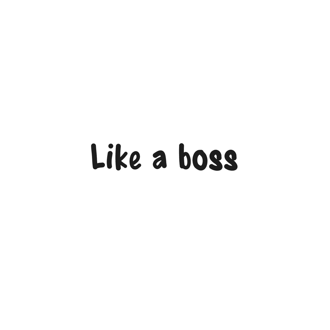 Stylish Digital Text 'Like a Boss' on Transparent Background