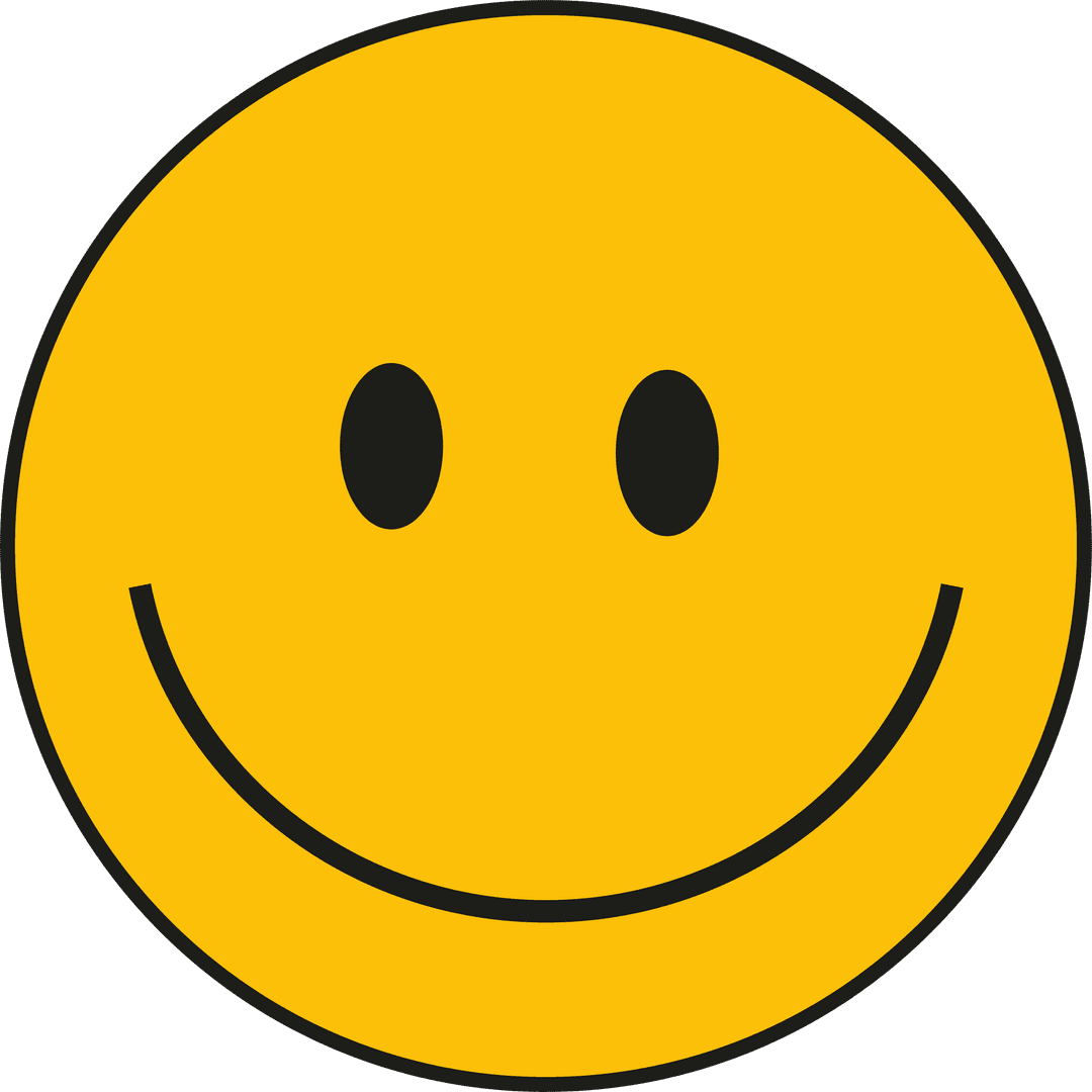 Simple Yellow Smiley Face Icon on Transparent Background