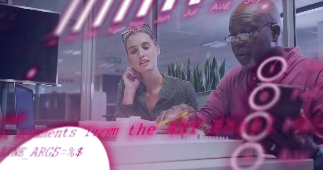 Diverse Professionals Processing Financial Data in Office