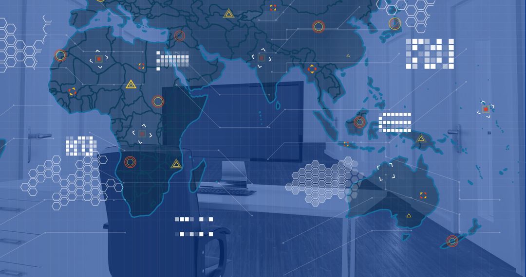 Global Finance and Data Processing with Office Concept