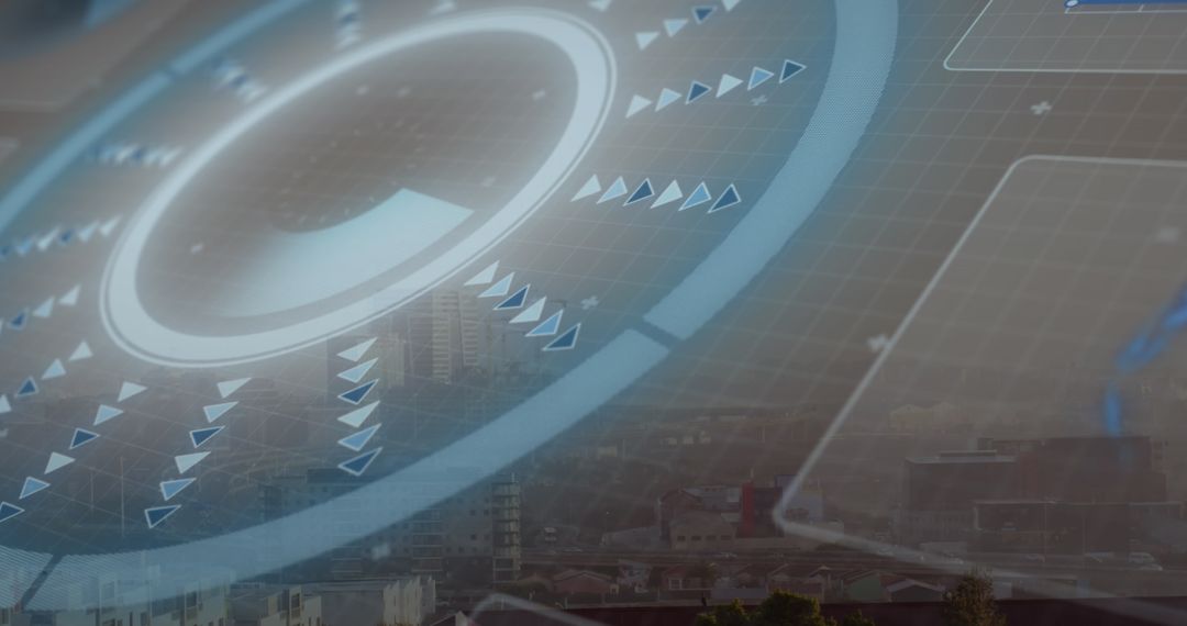 Advanced Data Interface Overlay on Cityscape