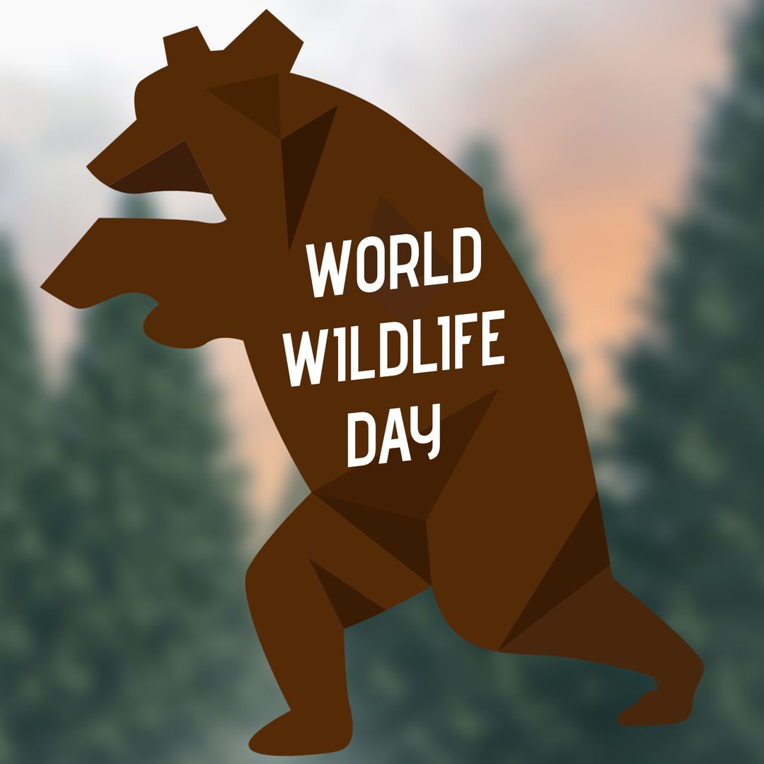 World Wildlife Day Bear Silhouette Promoting Nature Conservation