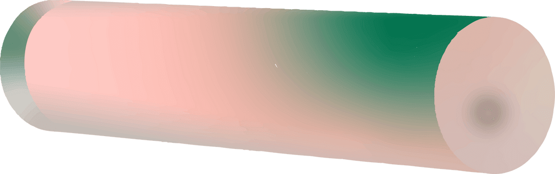 Abstract 3D Cylinder with Peach-to-Green Gradient on Transparent Background