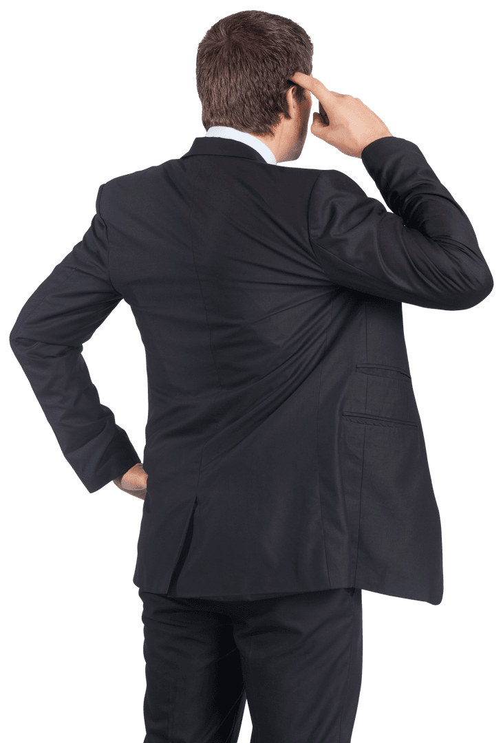 Caucasian Businessman Confused Transparent Background
