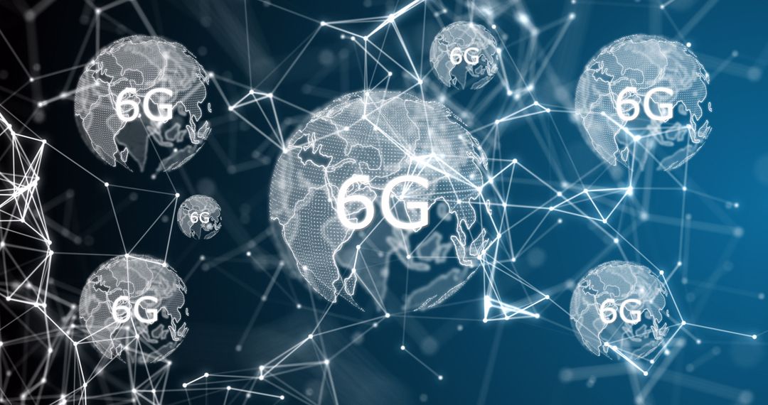 6G Technology Concept with Digital Globe and Network Connections