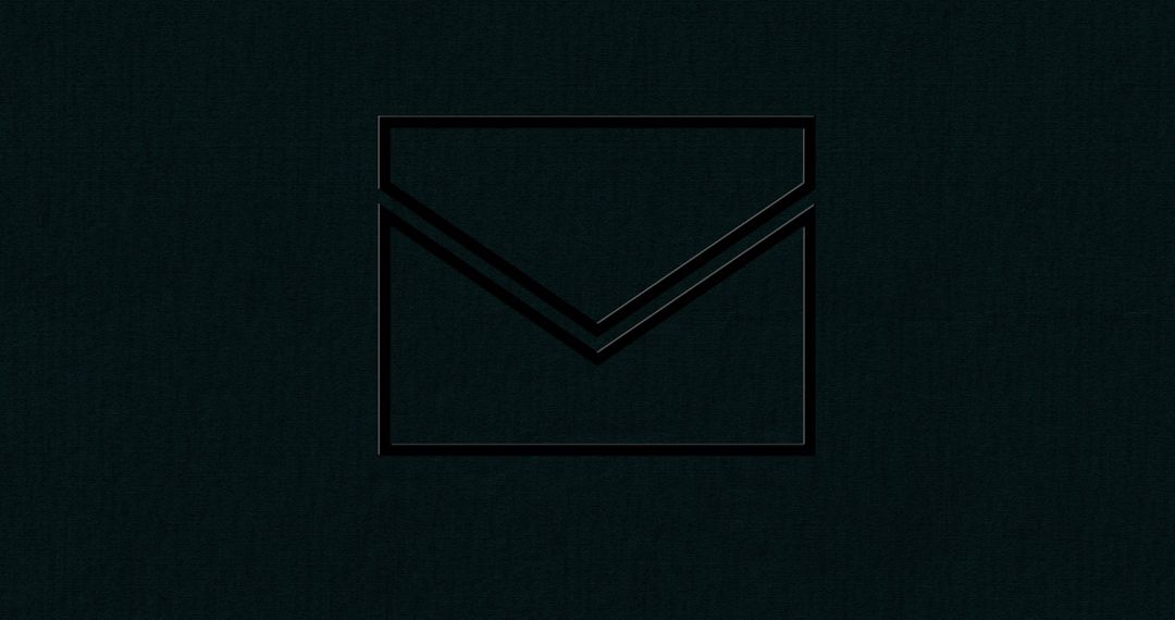 Minimalist Glowing Neon Envelope Icon on Black Background