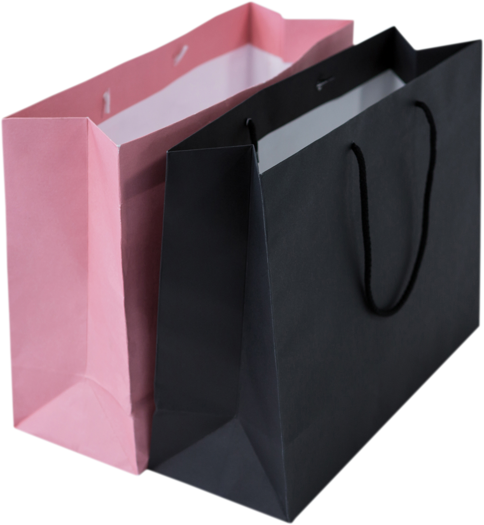 Transparent Pink and Black Paper Shopping Bags for Retail and Gifts - Download Free Stock Images Pikwizard.com