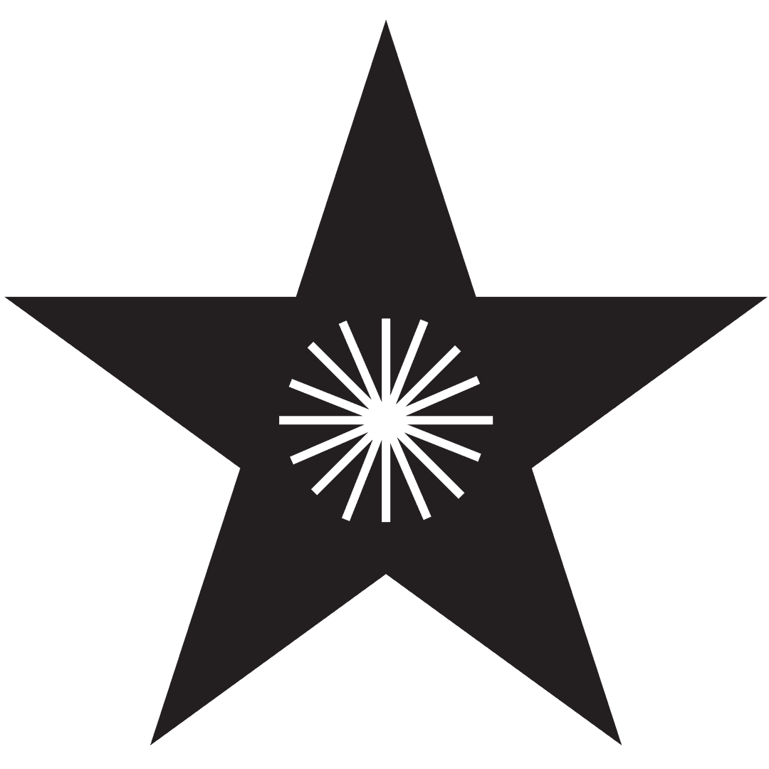 Black Star Symbol on Transparent Background