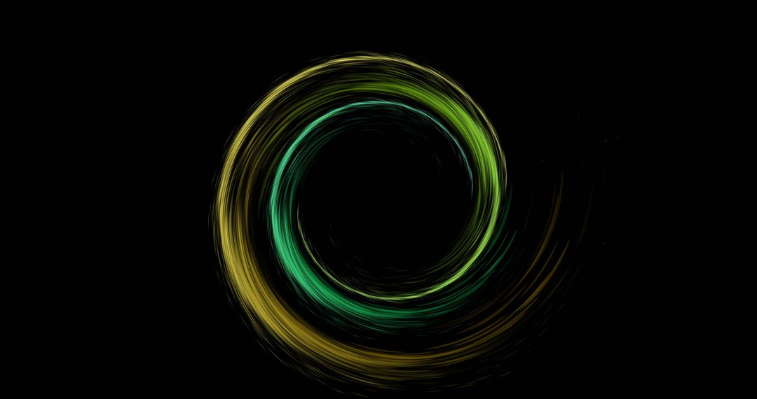 Colorful Light Trails Forming Circular Motion on Black Background