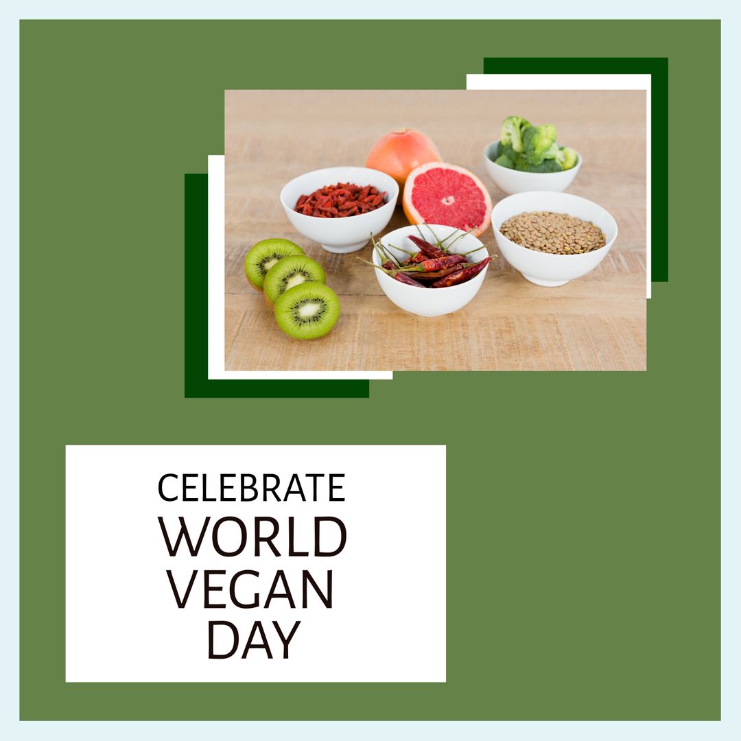World Vegan Day Celebration with Fresh Fruits and Vegetables