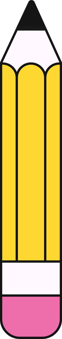 Flat Yellow Pencil Icon on Transparent Background for Creative Design