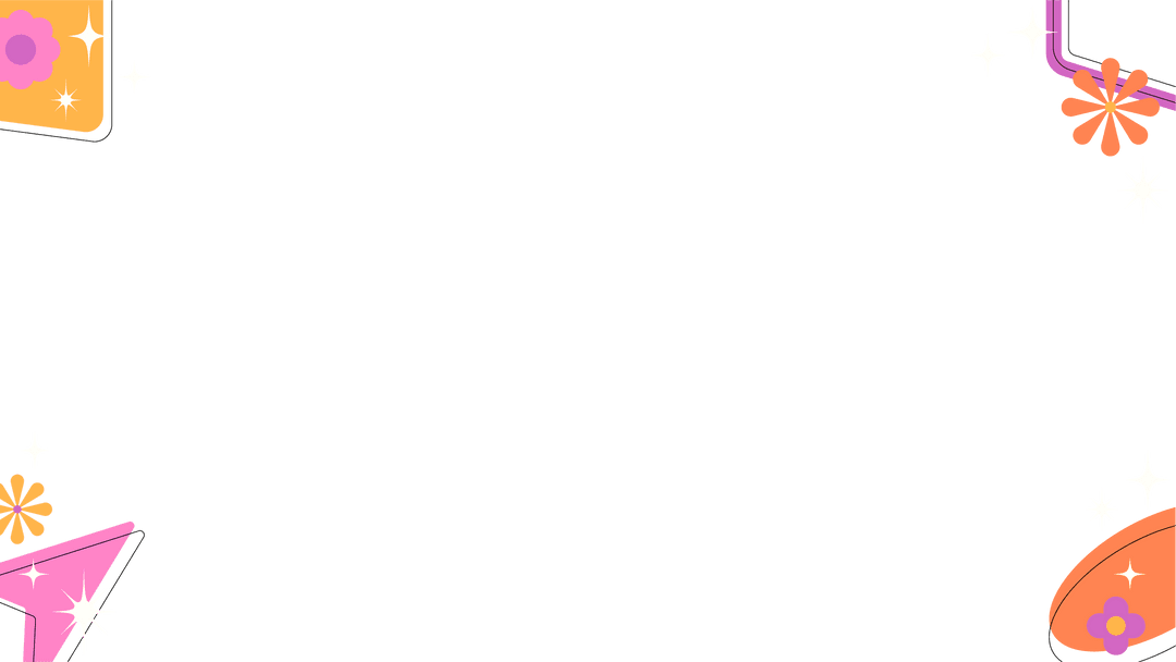 Playful Geometric Frame on Transparent Background