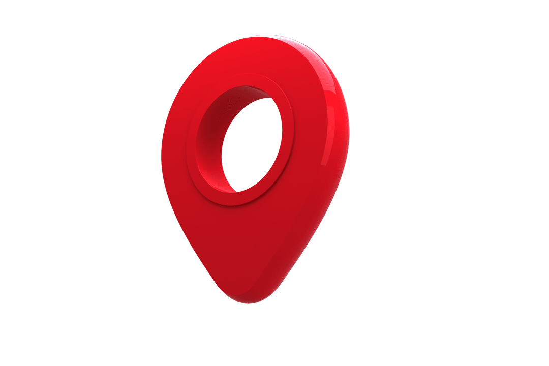 Red transparent navigation marker with circular hollow design