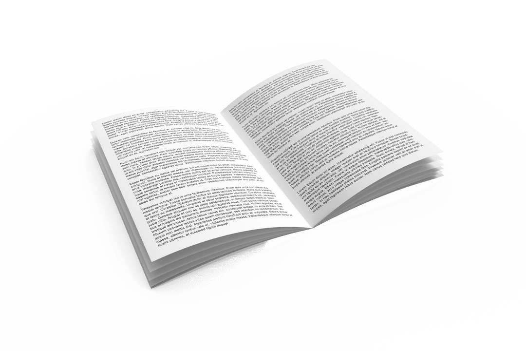 Open Book Illustration on Transparent Background Embracing Literature