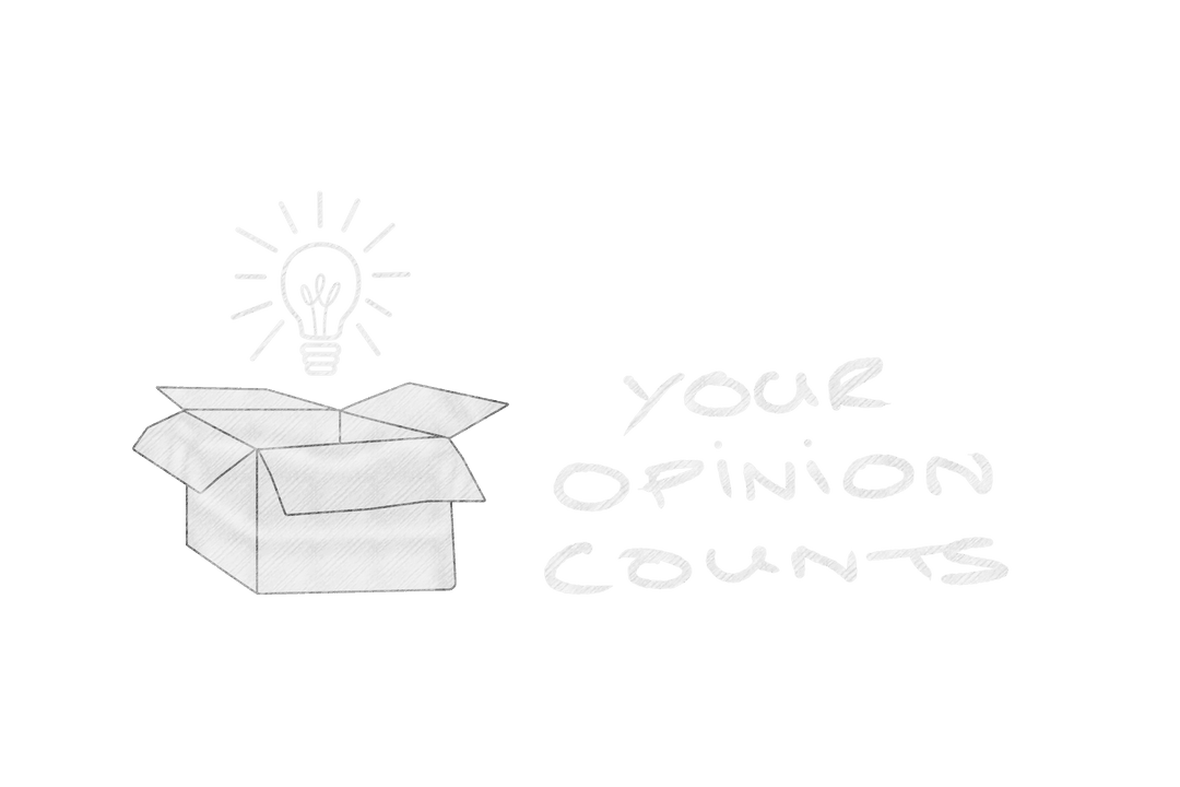 Creative Bulb Illustration with 'Your Opinion Counts' Message
