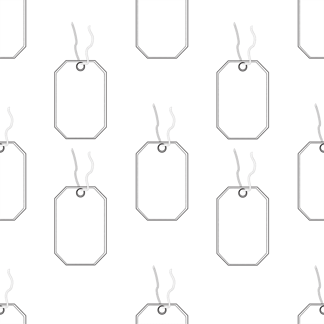 Transparent Pattern of White Labels with Twine on Dark Background