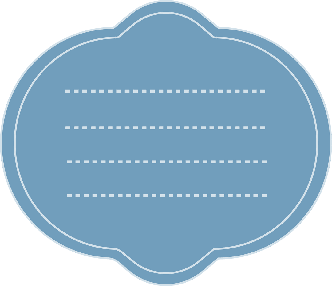Blue Badge with Copy Space Isolated on Transparent Background