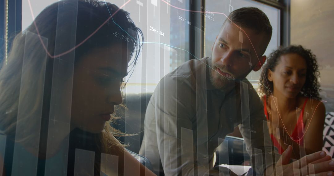 Diverse Professionals Discussing Financial Data Analysis