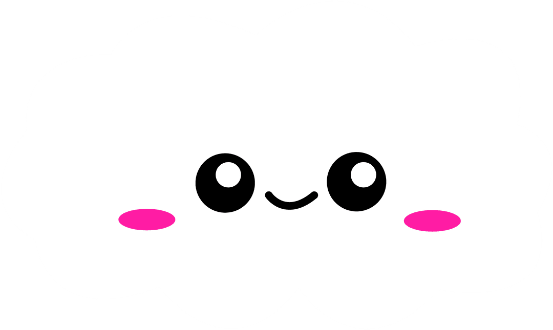 Cute Kawaii Cloud Illustration with Transparent Background