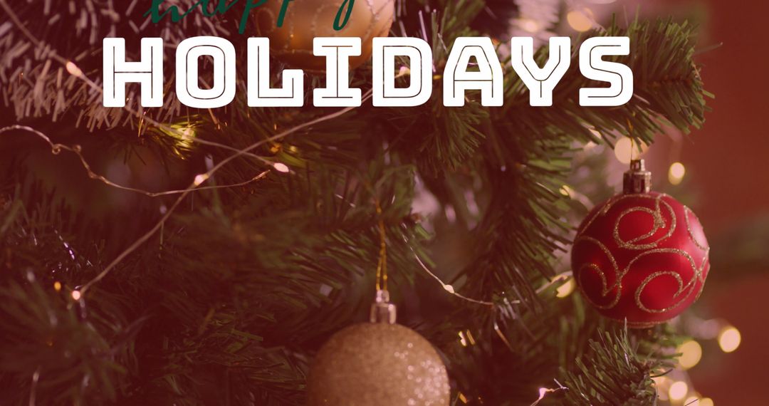 Festive Christmas Tree with Shining Ornaments and Sparkling Lights