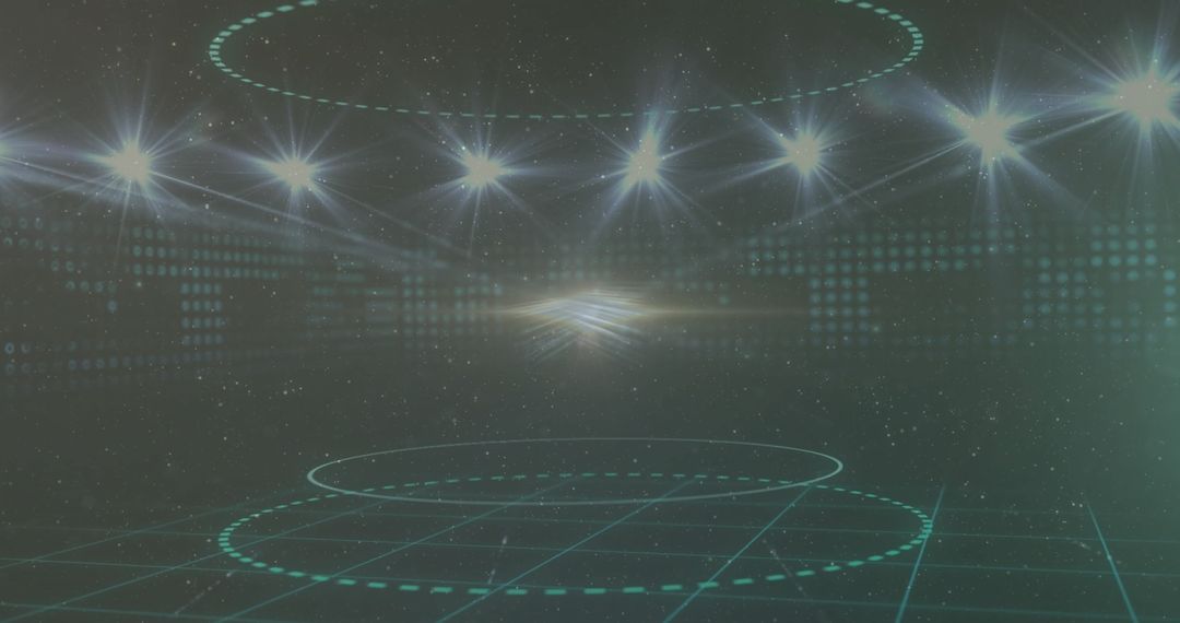 Futuristic Digital Interface with Glowing Lights