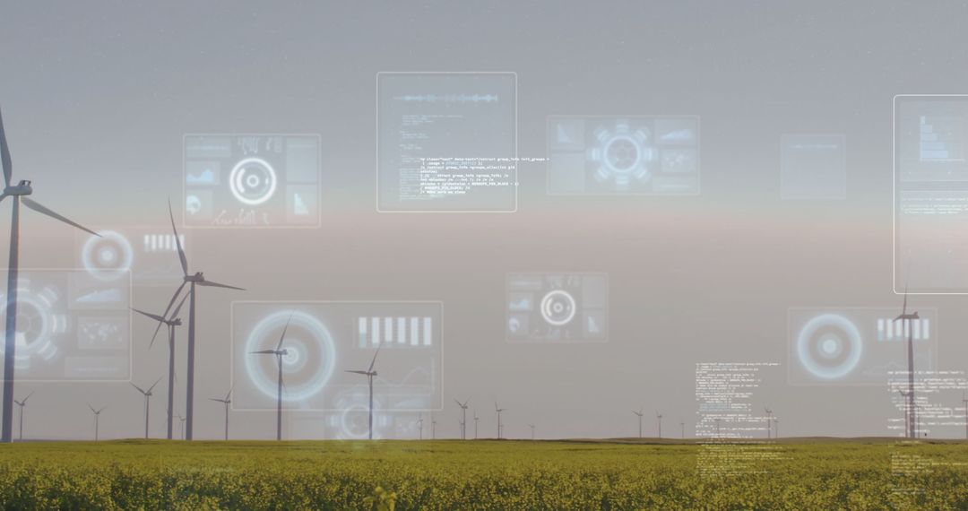 Wind Turbines with Digital Data Integrating Renewable Technology