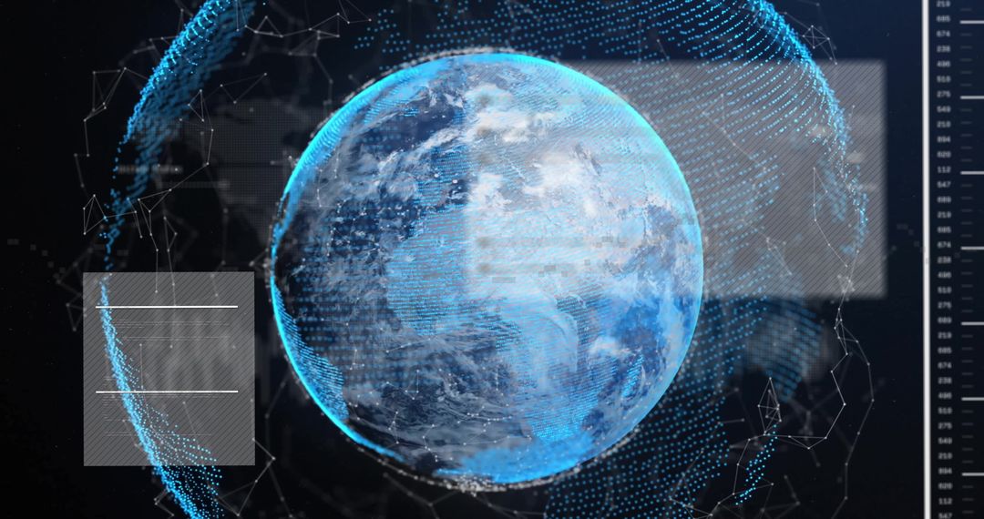 Digitally Generated Earth with Data and Patterns