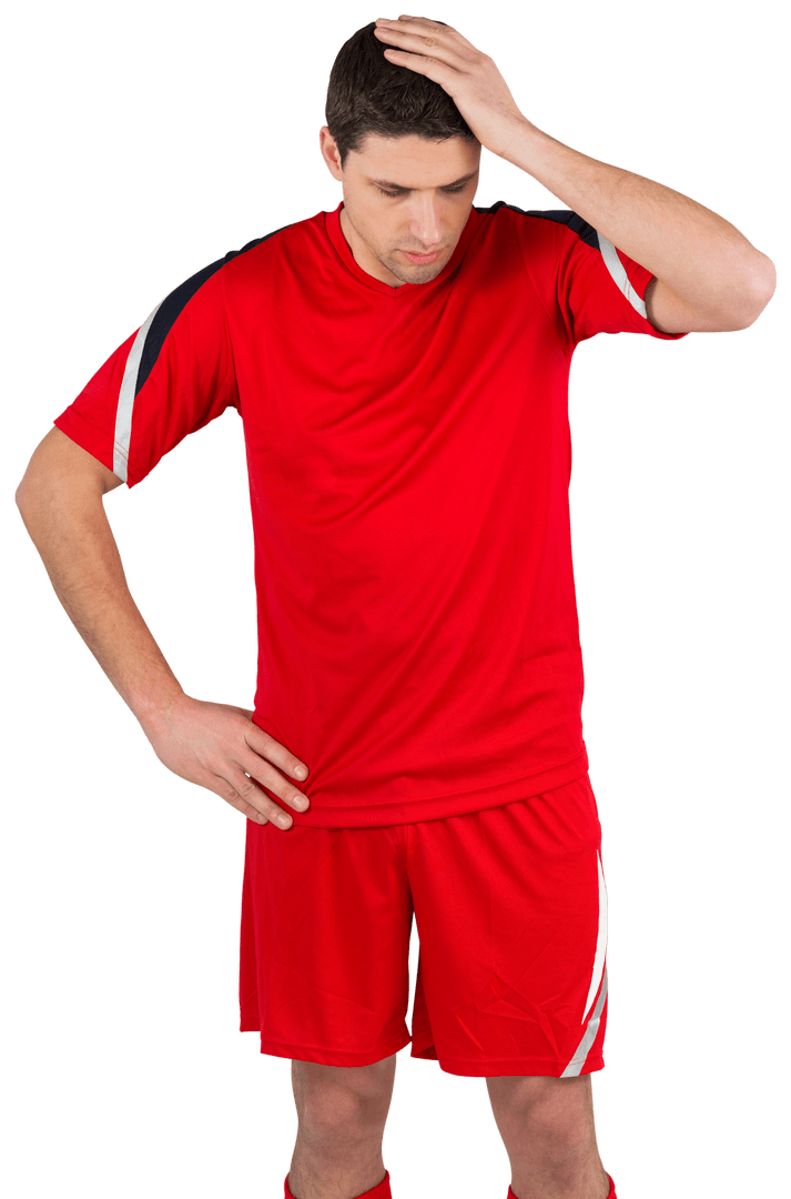 Transparent Disappointed Soccer Player Reflecting on Game