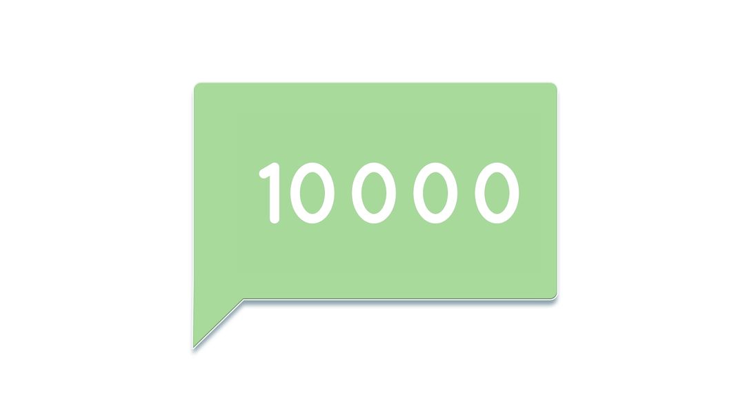 Green Chat Box Showing 10,000 Milestone