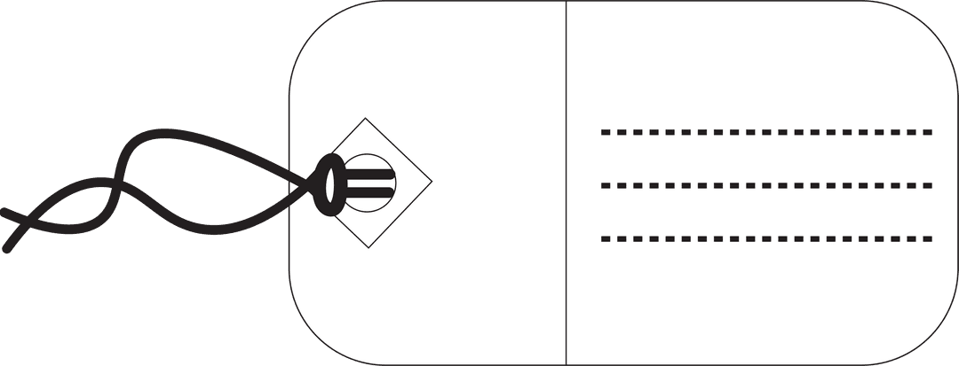 Minimalist White Tag with Lined Space on Transparent Background