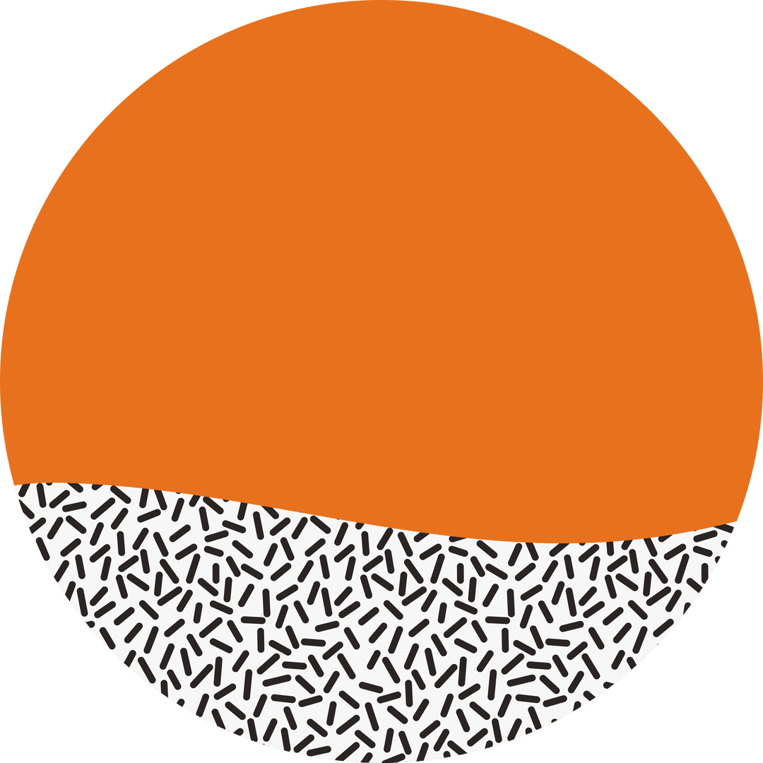 Modern Abstract Circular Shape with Orange and Texture On Transparent Background