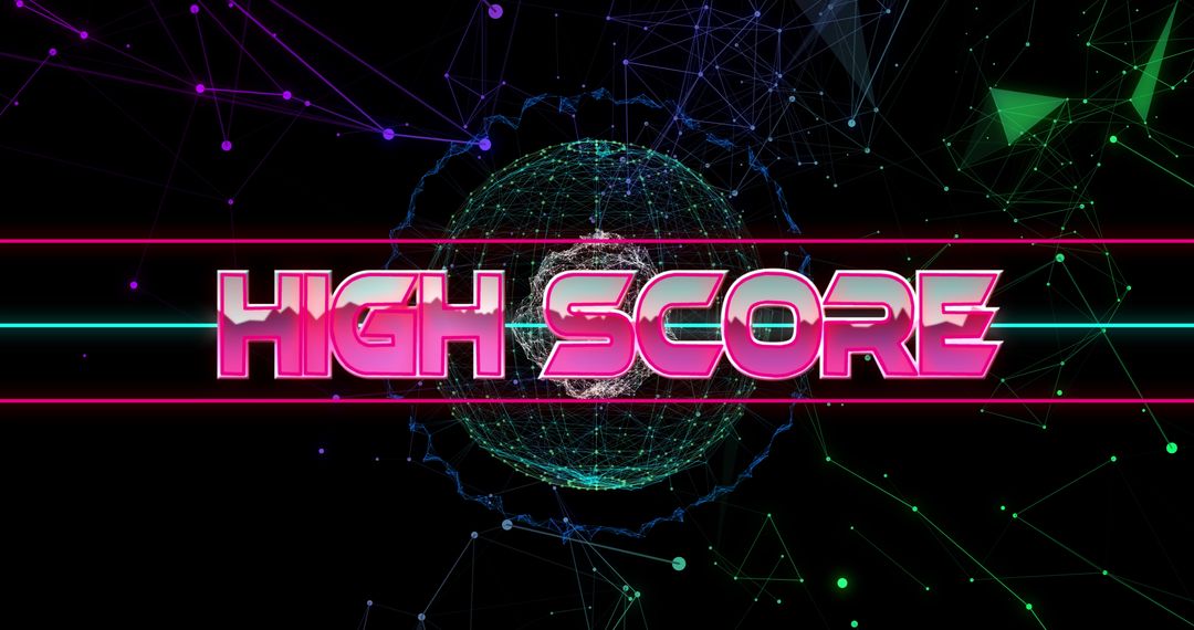 High Score Digital Interface with Futuristic Graphics