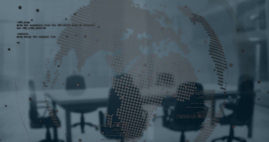 Digital Overlay on Office Boardroom Conceptualizing Global Networking