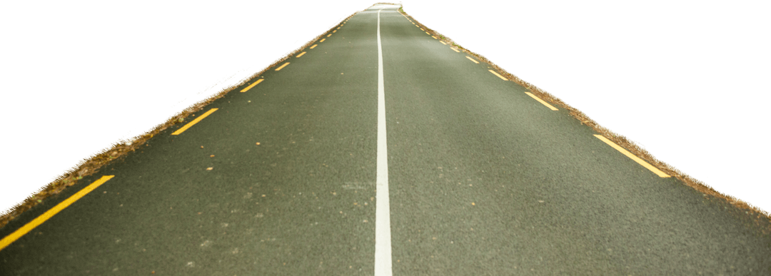 Straight Open Road with Transparent Background for Travel Themes