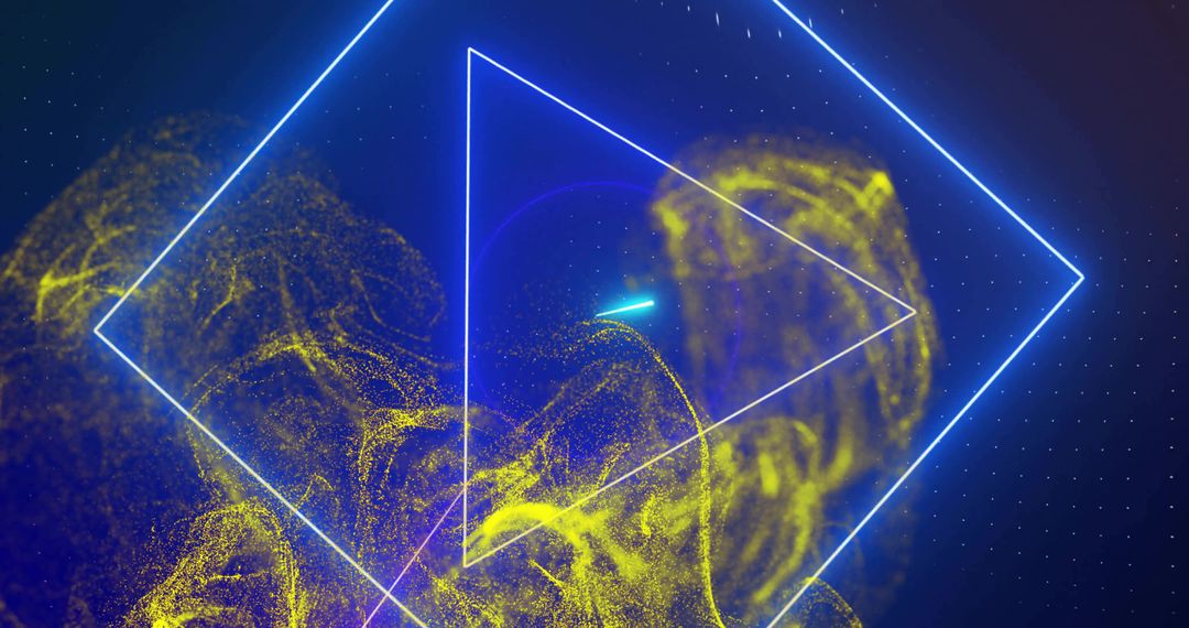 Dynamic Wireframe Triangle and Fluid Geometry in Digital Abstract