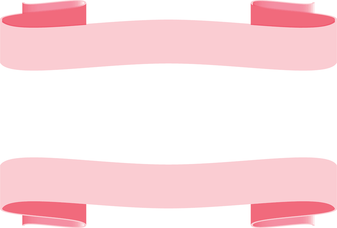 Pink Ribbon Banners Set on Transparent Background for Celebrations