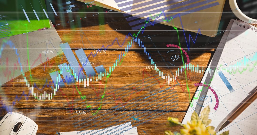 Financial Data Analysis with Office Devices Concept