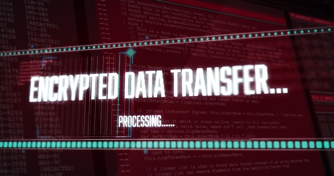 Cybersecurity Encrypted Data Transfer Technology Screen