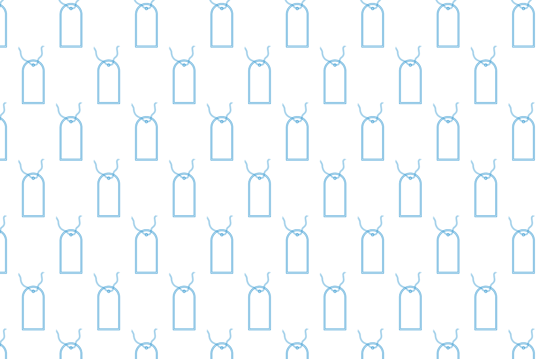 Blue Gift Tags Pattern Repeating on Transparent Background