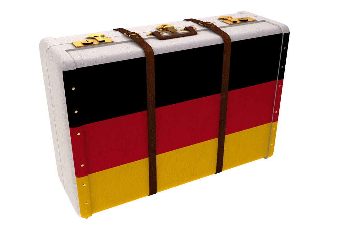 Vintage suitcase with Germany flag on transparent background - Download Free Stock Images Pikwizard.com