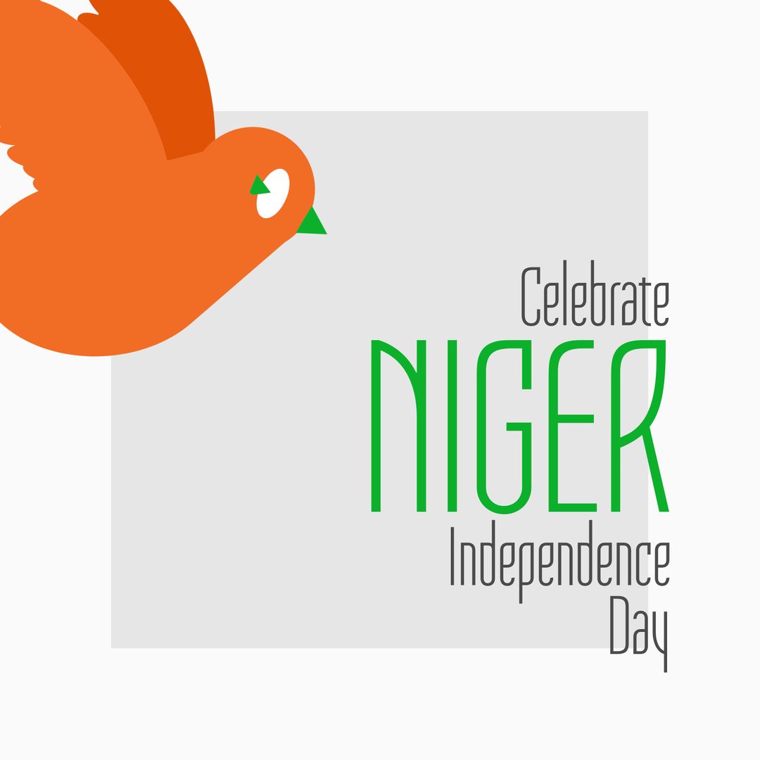 Niger Independence Day Celebration Poster with Orange Bird Graphic