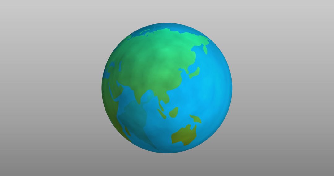 Rotating Simplified Globe on Gray Background